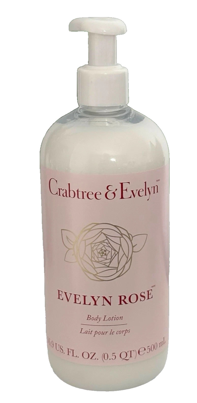Crabtree & Evelyn Body Lotion 16.9fl oz with Pump Evelyn Rose HTF FREE SHIPPING
