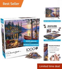 Nature-Inspired 1000-Piece Canoe Lake Puzzle with Reference Poster Included