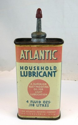 Vintage Atlantic Household Lubricant Oil Handy Oiler Can