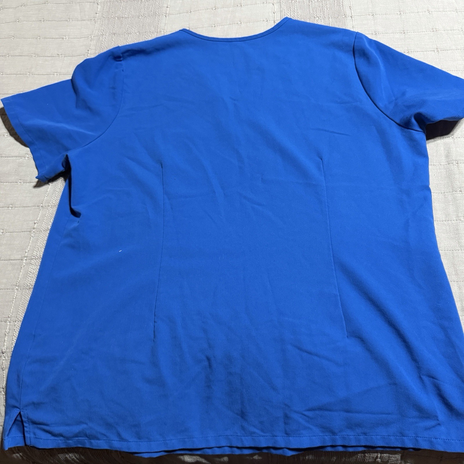 FIGS Blue Solid Scrub Top XL Polyester Rayon Span… - image 2