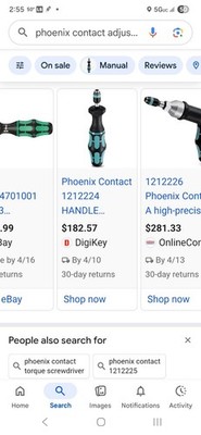 Phoenix contact adjustable torque screwdriver 1212224 set of 2