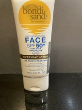 Bondi Sands Face Sunscreen Lotion SPF50+ Fragrance-Free 75ml New 