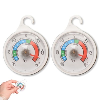 2 Stück Kühlschrank Gefrierschrank Thermometer 50 mm Zifferblatt für Haus und Restaurant