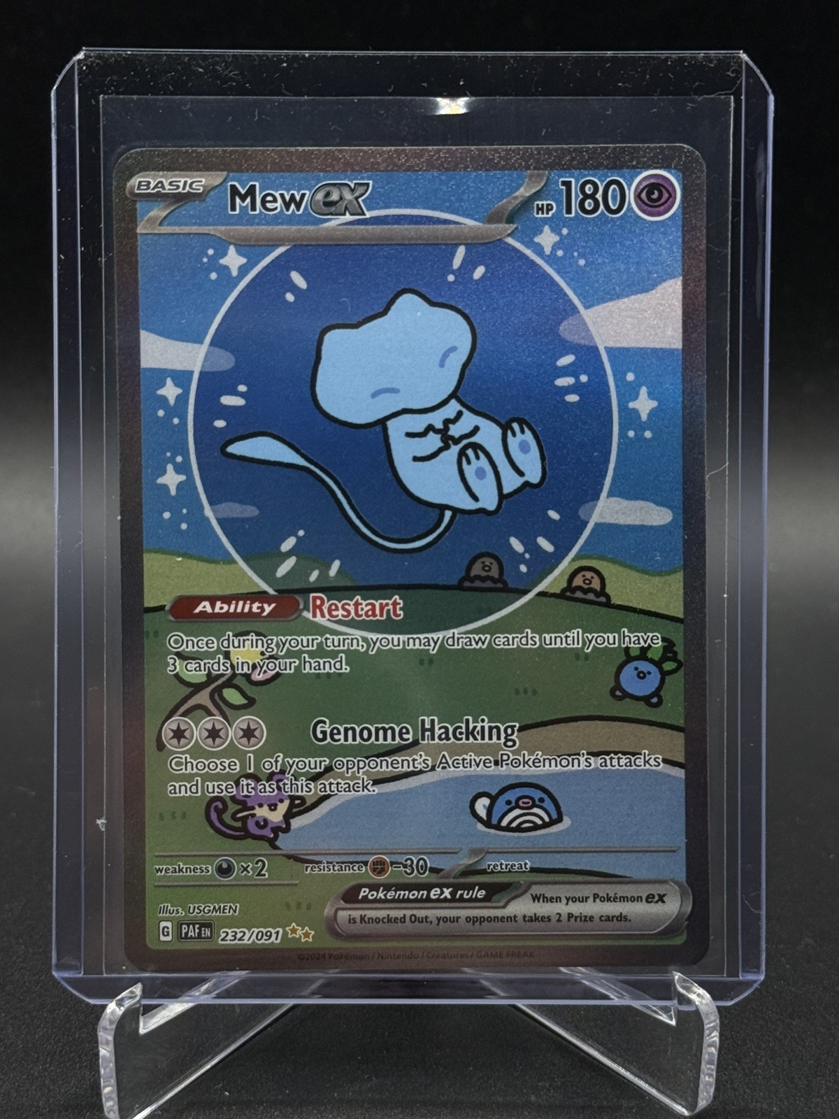 Pokemon Paldean Fates Mew Ex Special Illustration Rare 232/091 NM SIR Bubble