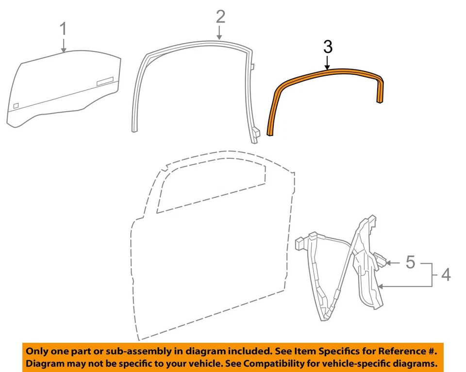 Nuevo OEM GM puerta delantera vidrio canal de funcionamiento 20864019 Pontiac G6 sedán 2005-2010 Foto 4 de 4