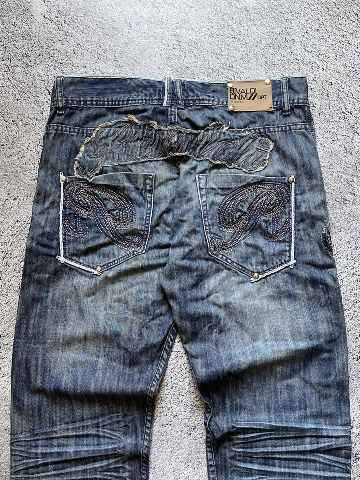 Pantalones de mezclilla vintage LGB If Six Was Nine estilo japonés ropa de calle desgastados lavado enfermo Foto 4 de 4