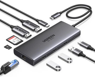 UGREEN Docking Station 10 in 1 Revodok Pro 210 USB C Dock Dual HDMI 4K@60Hz Sing