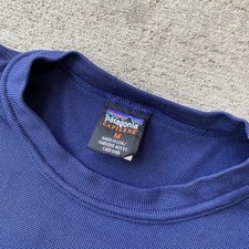 Vintage 90s Patagonia Capilene Longsleeve Shirt Medium Navy Blue Made in USA