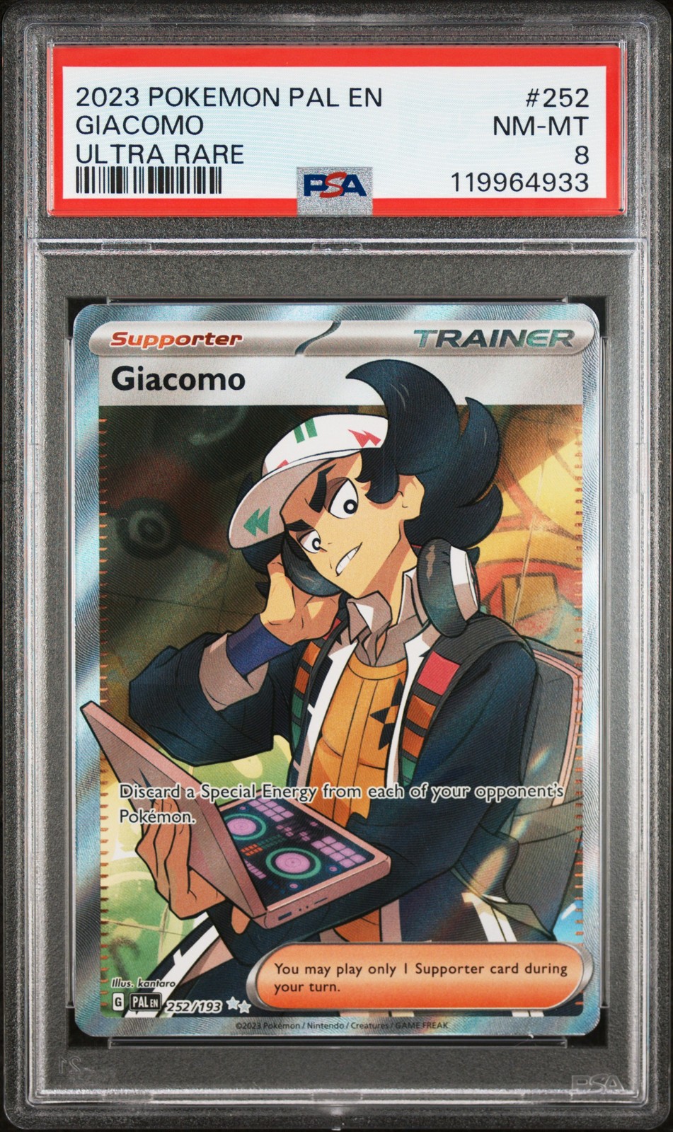 2023 POKEMON PAL EN-PALDEA EVOLVED ULTRA RARE #252 GIACOMO PSA 8