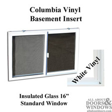 C-400-16 Columbia Vinyl Basement Window Insert Dual Pane 31x17