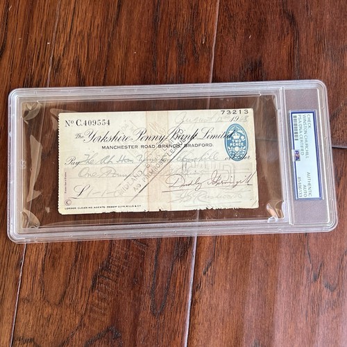 WINSTON S. CHURCHILL * PSA * Autograph BANK CHECK Endorsement Signed * UK PM - Picture 3 of 13
