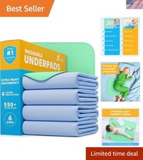 Washable Underpads - Heavy Absorbency Reusable Bedwetting Incontinence Pads f...