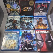 9x Blu-ray Movie Bundle X-Men Star Wars Harry Potter Deadpool Transformers Job