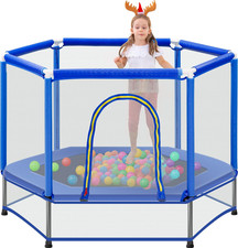 Merax 55" Mini Trampoline for Kids, 4.5FT Indoor Outdoor Toddler Trampoline with