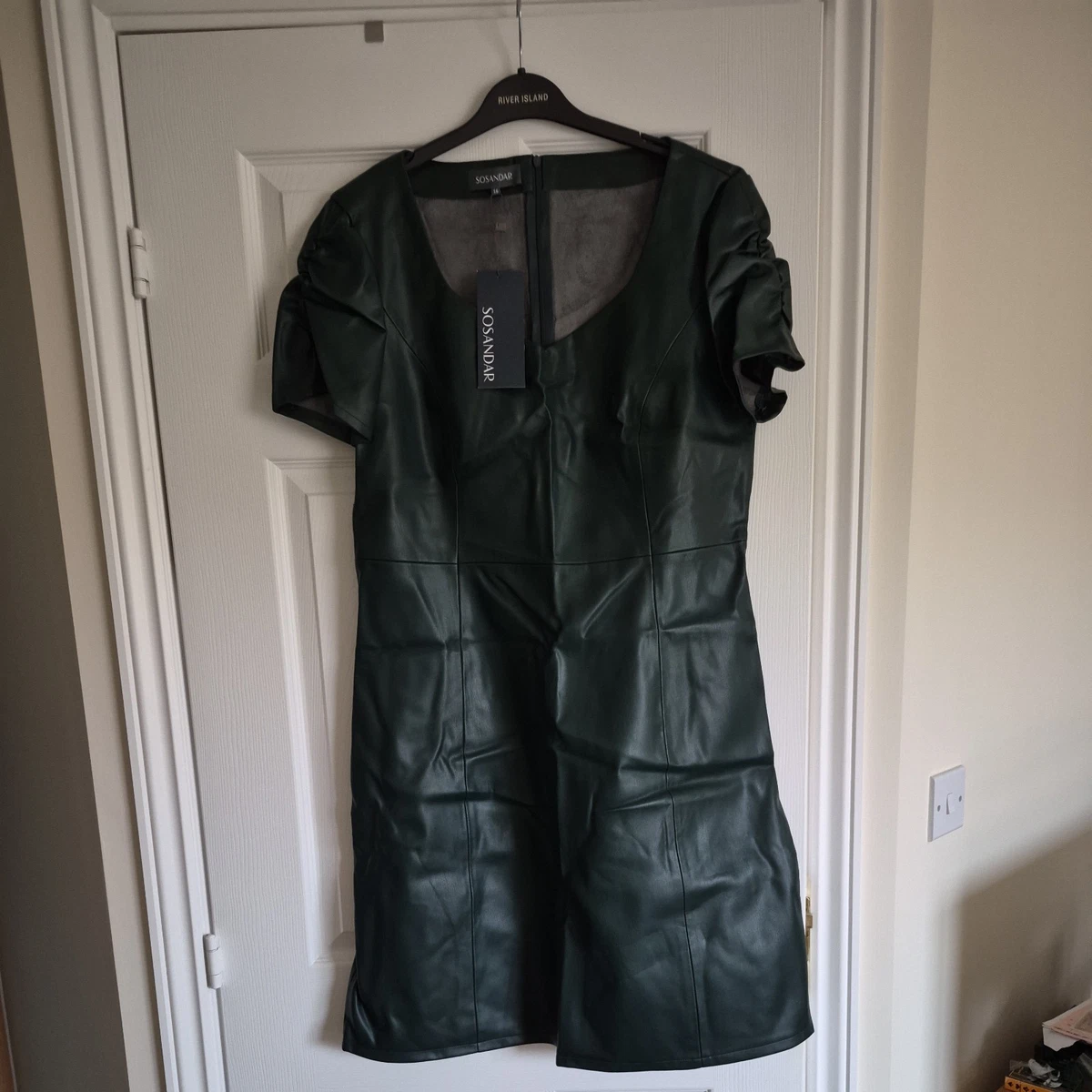 Faux Leather Round Neck Short Sleeve Dresses for Women for sale | eBay UK