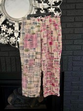 NWT Magnolia Pearl Patchwork Charmie Trousers Pants - Madras Pink