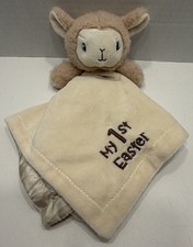 My First Easter Plush Beige Lamb Lovey Security Blanket Rattle Toy Tags Removed