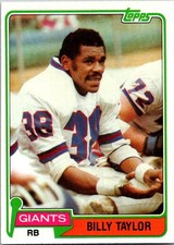 Billy Taylor 1981 Topps #34 New York Giants