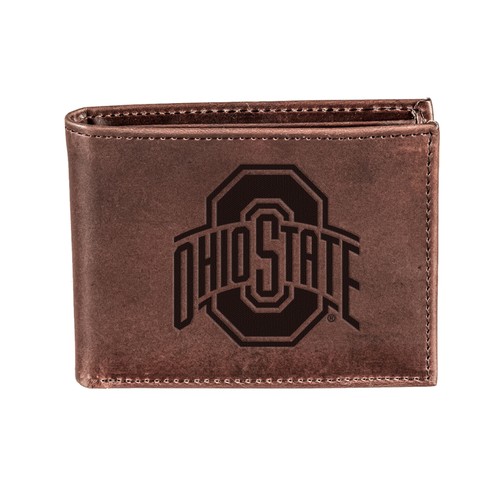 Ohio State, Cartera Doble Plegable, Marrón, CH, 100% Cuero Genuino - Imagen 2 de 2