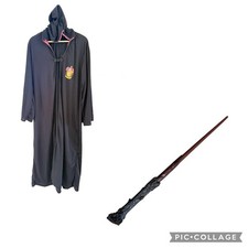 Harry Potter Wand and Gryffindor Robe Cape Size XL Costume Cosplay Halloween