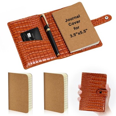 Brown Faux Leather Journal Cover Compatible Field Notes with 2 Pcs Mini 