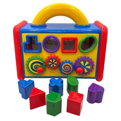 Discovery Toys Vintage Busy Time play box sorting & gears Baby Toddler Play RARE