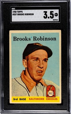 1958 Topps #307 Brooks Robinson Card - Graded SGC 3.5 VG HOF Orioles