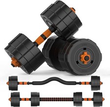 BOSWELL 4 in 1 66 lbs 88lbs Adjustable Weights Barbell Dumbbells Se... Fast Ship