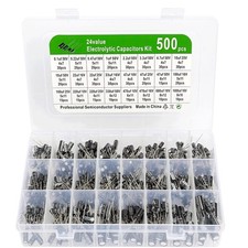 24 Values 500pcs Electrolytic Capacitor Kits 0.1uF-1000uF 10V 16V 25V 50V P...