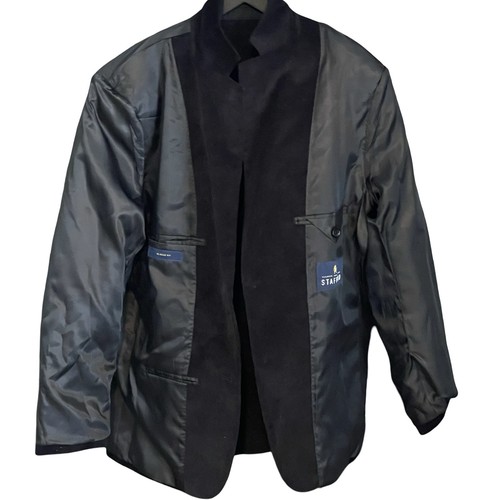 Stafford Black Corduroy Blazer Men 42S Elbow Patch Sport Coat Jacket - Picture 4 of 11