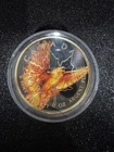 Burning Eagle Maple Leaf Coin Black Ruthenium,24 KT Gold and Color
