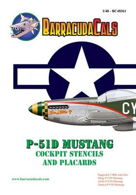  Barracuda Studios (BC-48361) 1:48 P-51 D Cockpit Stencils & Placards