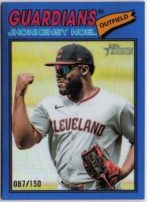 2026 Topps Heritage #197 Jhonkensy Noel Chrome Blue Refractors #/150
