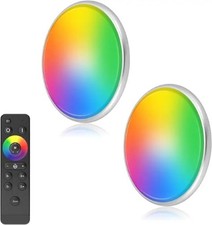 Two sets of RV ceiling round lights, featuring wireless synchronization function