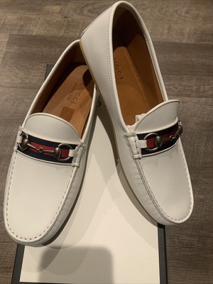Autêntico Gucci Masculino Sapato De Couro Branco 11+US12.5 | eBay