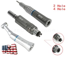 Dental Low Speed Push Button Contra Angle Straight Handpiece 2/4H Air Motor SA