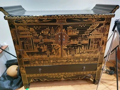 Chinese Asian Hand Painted Wooden Cabinet Cupboard Rare - Asian Style Furniture Australia Chinese Asian Hand Painted Wooden Cabinet Cupboard Rare - Asian Style Furniture Australia