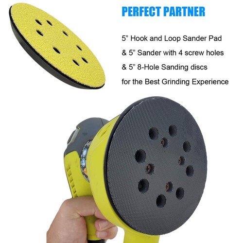 5" Sander Pad For Ryobi Sander 5 Inch 8 Hole Hook And Loop Replacement 180 Grit - Picture 5 of 8