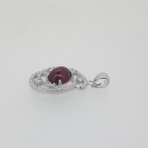 ADORABLE COLGANTE NATURAL RUBÍ BLANCO CZ - PLATA ESTERLINA 925 - Imagen 2 de 2
