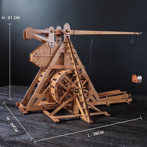 Large Medieval Trebuchet Wooden Model Kit Wood Construction Kit 380*300*210mm xL - Picture 6 of 12
