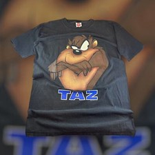 Vintage 1995 Warner Bros Brothers Looney Tunes Taz OSFA Shirt Short Sleeve