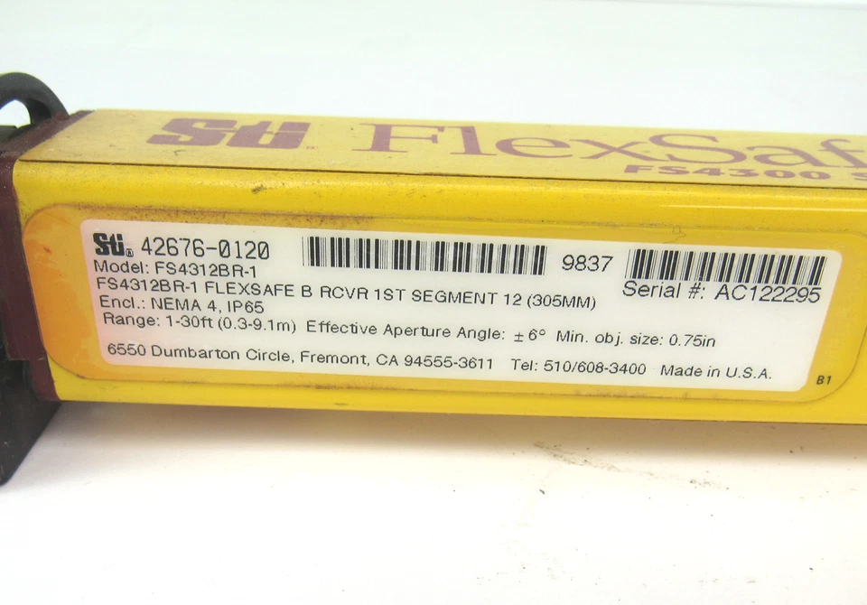 STI FlexSafe FS4300 Series Light Curtain 12" Transmitter & Receiver FS4312B - Image 4 of 4