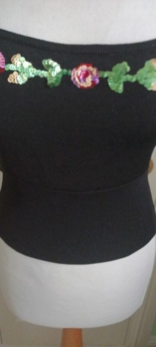 Y2K vintage black sequin vest top. Karen Millen. Best on size 10 - Picture 2 of 6