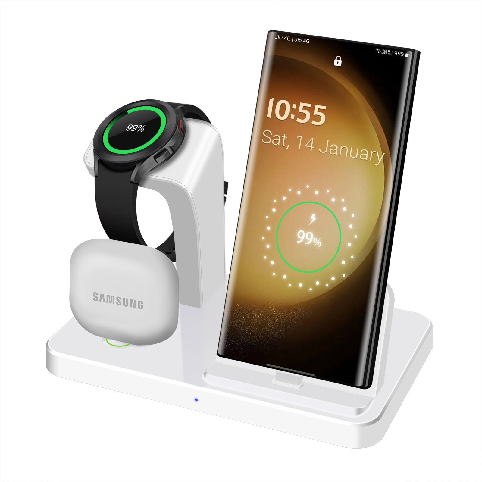 3in1 Charger Dock Fast Charging Station For Galaxy Watch Samsung S23 S22 Note20 eBay