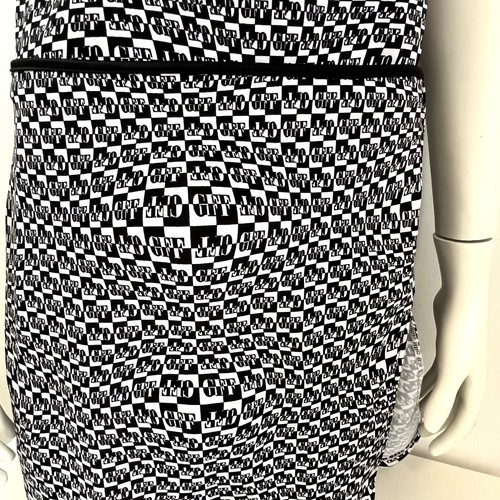 New Vintage GIANFRANCO FERRE 2P Set Optic Logo Print Top Wrap Mini Skirt M L Y2K - Picture 11 of 18