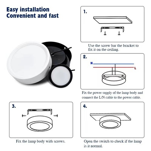 Surface Mounted LED Ceiling Downlight Fixture 9W 12W 15W 18W White Black Lamp BC - Picture 4 of 20