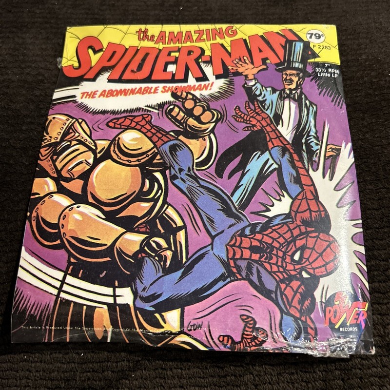 The Amazing Spiderman The Abominable Showman! 7” Record Marvel 33 1/2 RPM SEALED