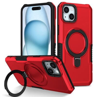 Magnetic Case Shockproof Ring Stand Cover For iPhone 15 14 13 12 11 Pro Max SE 8
