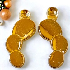 MONET Vintage Earrings Clip-on Shiny Gold Color Signed