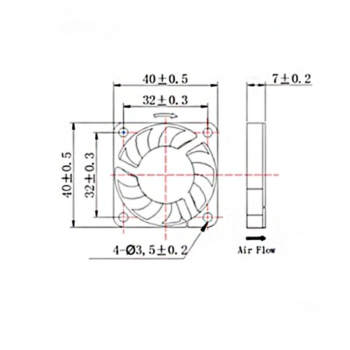 40mm Gehäuselüfter lüfter USB leise PC Ventilator Gehäuse lüfter DC 5V 9V 12V - Bild 4 von 9